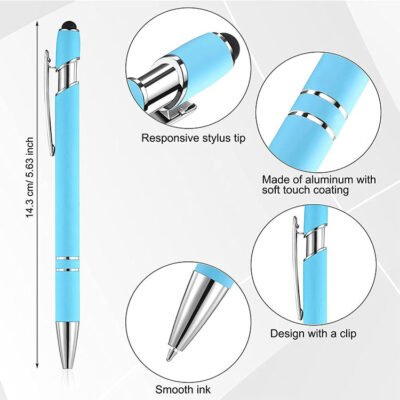 Personalized Engraved Metal Pens – Pack of 6 with Custom Logo and Name